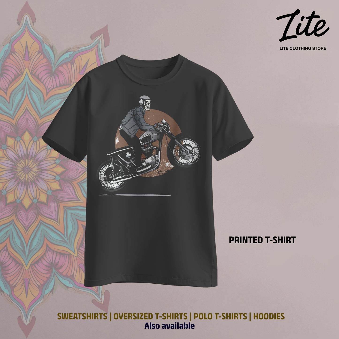 Rider Printed T Shirt Back and Front Print